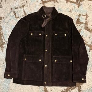 NWT Banana Republic Heritage Suede Field Jacket Size M Genuine Cow Leather